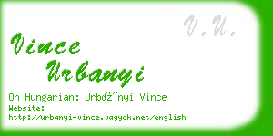 vince urbanyi business card